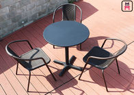 Square/ Round Outdoor Restaurant Tables Carbon Steel Weatherproof Patio Furniture 