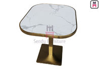 Oval Shape Marble Pattern Ceramic with Golden Seam Dining Table
