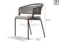 Aluminum 0.38cbm PE Rattan Waterproof Cushion Chair 61*55*H80cm