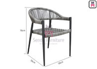 Power Coating 0.43cbm PE Rattan Aluminum Garden Chair