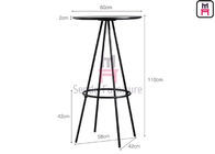 2ft Round Shape MDF High Table with footrest for restaruant & bar Use