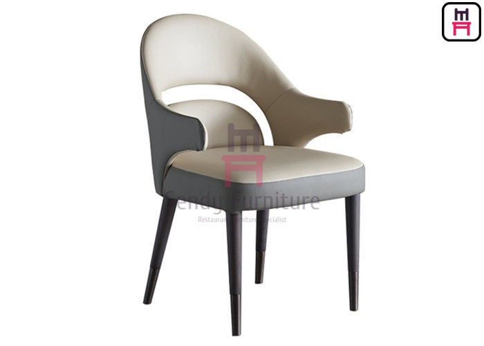Electroplating Feet 0.38cbm Upholstered Wood Dining Chair Armrests