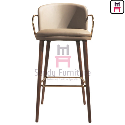 acheter Accoudoirs en cuir d'acier inoxydable de tabouret de bar de restaurant avec arrière/repose-pieds online manufacture