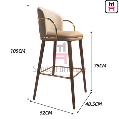 acheter Repose-pieds en cuir d'acier inoxydable de tabouret de bar d'accoudoir de compteur de restaurant inclus online manufacture