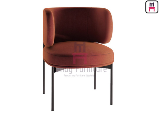 acheter Fauteuil tapissé par velours rouge avec le cadre peint noir en métal online manufacture