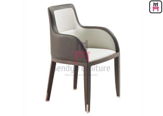 acheter Chaise à manger en bois de couleur double en cuir rembourrée avec accoudoirs online manufacture