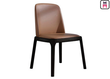 acheter Chaises en cuir noires en bois sans bras de cuisine, chaises légères élégantes de salle à manger en bois online manufacture