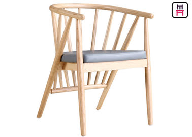 acheter Le restaurant en bois vertical tapissé de chaise de cendre préside les chaises dinantes modernes de sièges en cuir online manufacture
