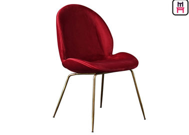acheter Chaise longue rouge de scarabée de Blue Velvet, chaises de salle à manger avec des jambes en métal online manufacture