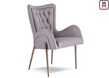 acheter Chaises en cuir de chambre d'hôtel de bras avec des jambes acier inoxydable décoratif/de bouton online manufacture