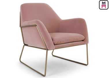 acheter Chaise confortable de sofa de lobby d'hôtel de bras de sofa de base d'acier inoxydable de velours de chaise de base simple d'or online manufacture