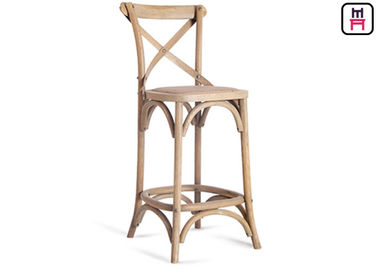 acheter Dos rustique de forme de Seater X de rotin de style en bois solide de tabourets de bar français de restaurant online manufacture