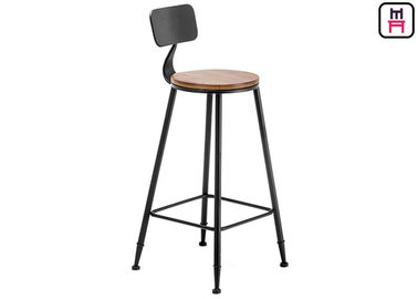 acheter Tabourets de bar de cuir de noir de conception simple, tabourets tapissés de taille de compteur en métal online manufacture