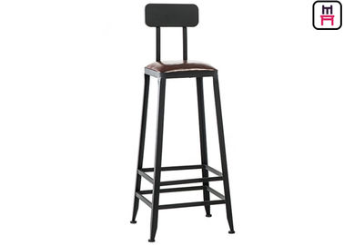 acheter Les tabourets de bar industriels d'intérieur de dos de haute avec du bois solide encadrent/dossiers démontables online manufacture