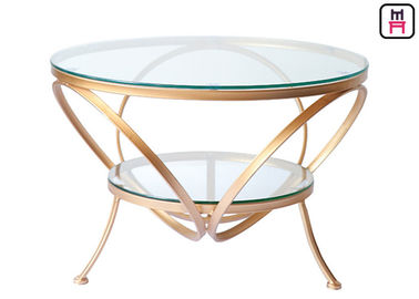 acheter Cadre en verre d'or de table basse, table basse en verre ronde moderne pour la barre/hôtel online manufacture