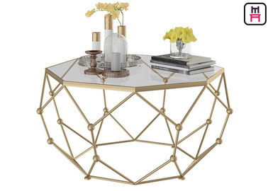 acheter Or/galaxie de noir/blanche d'acier inoxydable de table basse creusée - conception d'hexagone online manufacture