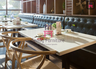 acheter Décoration réglée de bouton de diamant de sofa de cabine d'hôtel d'aliments de préparation rapide de sofa en cuir de restaurant online manufacture