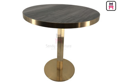acheter Contreplaqué en bois de grain de forme ronde avec la table de salle à manger d'or de couture online manufacture