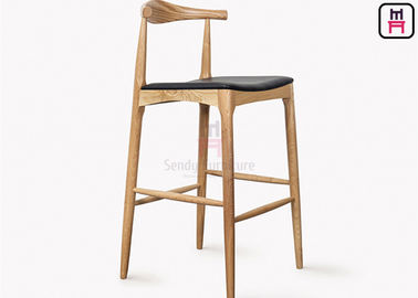 acheter Style classique de la moitié du siècle de tabourets de bar en cuir en bois de Seat de cendre pour l'hôtel online manufacture