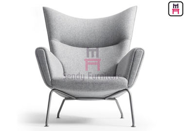 acheter La fibre de verre de base d'acier inoxydable dinant la chaise a tapissé le type de salon d'aile de cachemire/cuir online manufacture