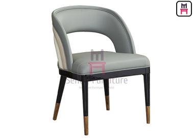 acheter Chaises en bois de restaurant de cuir d'arc-en-ciel de dos nu avec des pieds d'acier inoxydable d'or online manufacture