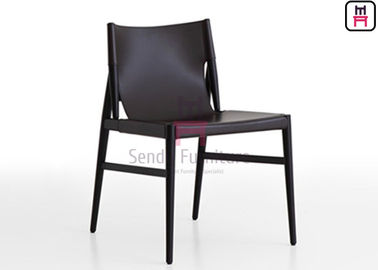 acheter Le restaurant en bois de couleur gris-foncé préside les meubles commerciaux d'intérieur de cuir de selle online manufacture