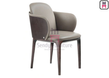 acheter Chaise en cuir tapissée par bois de cendre, chaises de salle à manger de restaurant avec des accoudoirs online manufacture