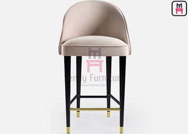 acheter Velours en ivoire 0.43cbm de couleur d'hôtel haut de tabourets de bar cinq étoiles de dos avec le repose-pieds online manufacture