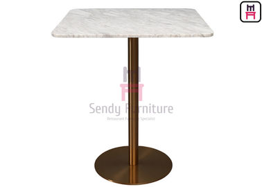 acheter Tableau de marbre de Marmo Calacatta avec la base balayée d'acier inoxydable d'or pour le restaurant/hôtel online manufacture