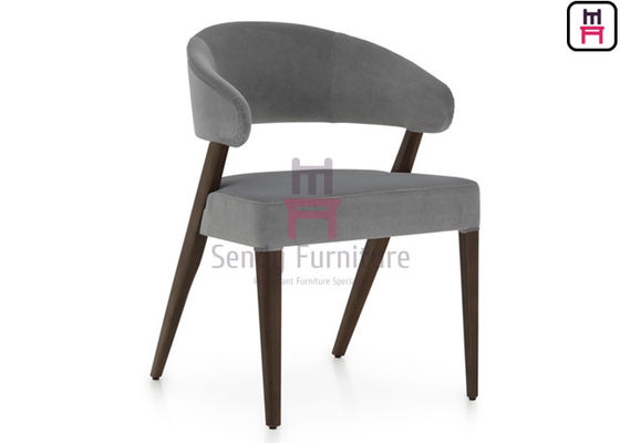 acheter Enveloppement de la chaise en bois Gray Velvet de restaurant d'accoudoir de dos nu de dossier online manufacture