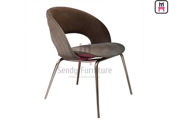 La chaise dinante tapissée arrière creusée Chrome colorent des jambes d'acier inoxydable