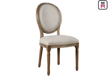 Chaises en bois de restaurant de Lether de tissu de mariage de dos rond de cru