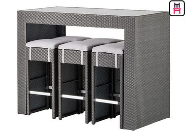 4-8 ensemble dinant extérieur de taille de barre de personnes, tabourets de bar extérieurs et ensemble de Tableau