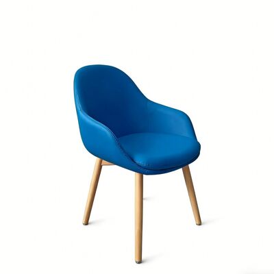 Chaise de salle à manger bleue moderne et ergonomique