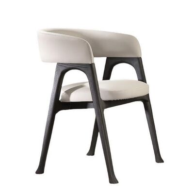 Chaise blanche rembourrée ergonomique, forme ronde douce pour restaurant, hôtel, café et bureau