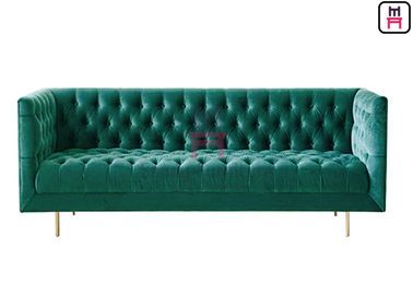 Décoration de bouton de Sofa Velvet Upholstered Restaurant Booth de 3 sièges pour le lobby d'hôtel