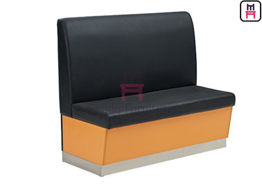 Allocation des places commerciale de Banquette de couleur noire, cabine en bois Eco - cuir de restaurant