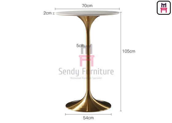 La taille de barre de restaurant de forces de défense principale de la taille 105cm ajourne le rond Tulip Table de l'acier inoxydable 0.2cbm