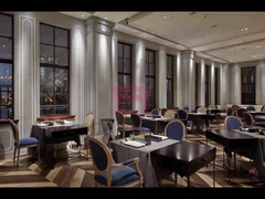 Cru autour de chaise classique de luxe arrière de fauteuils en bois de restaurant avec la décoration de bouton