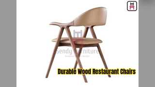 Chaises de restaurant en bois durables avec accoudoir